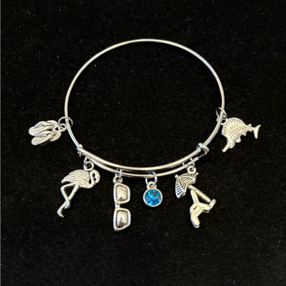 Florida Vacation tropical themed bangle bracelet